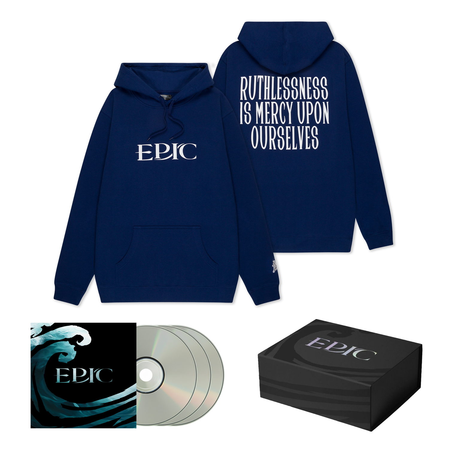 EPIC CD + Ruthlessness is Mercy Blue Hoodie